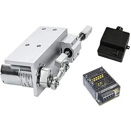 BEMONOC DIY Reciprocating Cycle Linear Actuator Kit with DC Gear Motor 24V 87 RPM Stroke 5/10mm With Switching Power Supply & Speed Controller