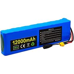 Wnicek Electric Bike Battery 36V 12Ah E-Bike Li-ion Battery Pack 12000mAh Rechargeable Battery Fit ?for 200W-750W Motor for Electric Scooters Electric Tools Tricycles Solar Energy with Charger