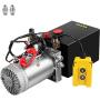 Mophorn Hydraulic Pump 6 Quart Hydraulic Power Unit 12V DC Hydraulic Pump Dump Trailer Double Acting Hydraulic Pump (Steel, 6 Quart/Double Acting)