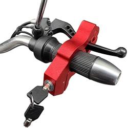 Modengzhe Mototcycle Handlebar Anti-Theft Lock Aluminum Safety Grip Brake Additional Lock for Motorbikes Scooters ATVs Dirt Bikes (Red)