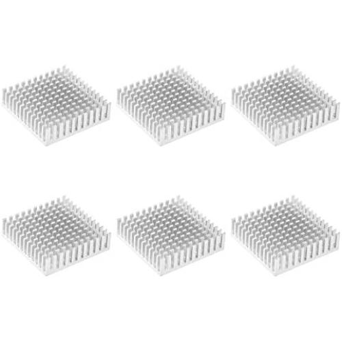 uxcell Electronic Radiator Heatsink for Stepper Motor,3D Printer 40x40x11mm Silver 6pcs