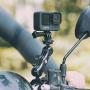 SUREWO 360° Motorcycle Bike Camera Holder Handlebar Mount Bracket 1/4 Metal Stand Compatible with GoPro Hero10/ 9/8/7/6/5 Black,DJI Osmo Action 2,Insta360 One X2,Campark/AKASO and More