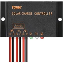 PowMr Solar Charge Controller Waterproof - 10A Charge Controller 12V 24V Auto Load on 24Hours IP68 Waterproof Solar Controller for Lead-Acid Battery (CMP-03 10A)