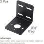 MECCANIXITY Motor Mounting Bracket Motor Holder 54x52x62mm Black with Screws for Motor 2 Pack