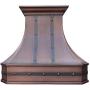SINDA Wall Mount Hand-Crafted Copper Range Hood with High Airflow Centrifugal Blower, Includes SUS 304 Liner and Baffle Filter, High CFM Vent Motor, 36