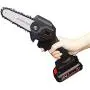 Mini Chainsaw 4 Inch Cordless Electric Protable Chainsaw with Brushless Motor, One-Hand Lightweight, Pruning Shears Chainsaw for Tree Branch Wood Cutting (Chainsaw+ 1 Batteries+ 1 Chains)