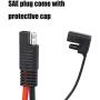 Vemote SAE Battery Connector 10AWG SAE to Ring Terminal Harness with 15Amps Fuse 2 Pin SAE Quick Disconnect Connector 2FT Extension Cable for Motorcycle RVs Boats etc.