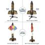 SainSmart Jr. Rocket Launcher for Kids - Motorized Air Rocket, Self-Launching Outdoor Toy for Age 8-12 with Parachute Safely Land, Launch up to 200 ft, Black