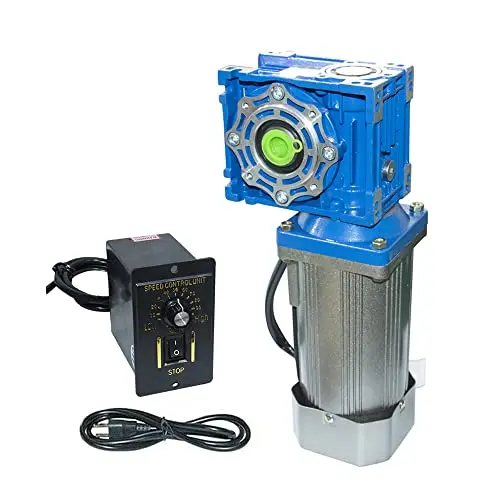 Bemonoc High Torque AC 110V Electric Worm Gear Motor 180W RV040 Gearbox Low Speed 12 RPM with AC Speed Controller Kits