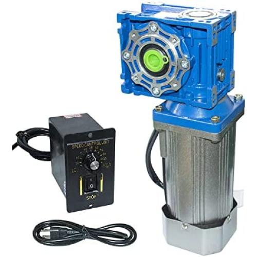 Bemonoc Larger Power 180W AC 110V High Torque Turbine Worm Gear Motor 45RPM with AC Speed Controller Kits