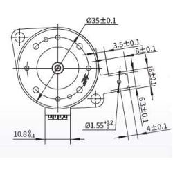 PM Stepper Motor Bipolar 12 VDC 9.5 Ω step angle 7.5° 2-2 phase