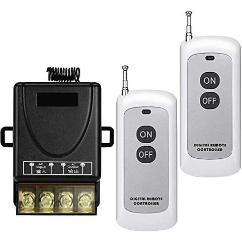 YETOR Wireless Remote Switch,110V/120V/240V /40A Relay Wireless RF Switchwith with 984FT Long Range for Lights,Household Appliances, Garage Door,Pump and Electrical Equipment.