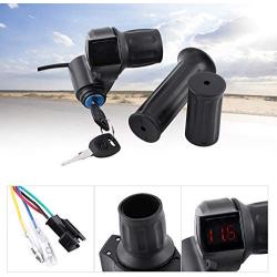 12V 84V Electric Bike Throttle Grip Handlebar Battery Voltage Half Twist Throttle with LED Display and Power Key Locker for Motorbike Motorcycle and E Bike