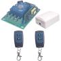 AC 110V 220V 85V-250V 30A Wireless Control Switch 433Mhz Remote Relay Switch, 30A 1 Channel 433Mhz Transmitter and Receiver for High Power Air Condition Pump Light Fan (2X Control 433M)