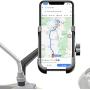 Homeet Motorcycle Phone Mount, Metal Motorcycle Phone Holder Motorbike Rearview Mirror Smartphone Holder Mount Universal 【Φ10mm】- 360° Rotation Adjustable - Aluminum Alloy