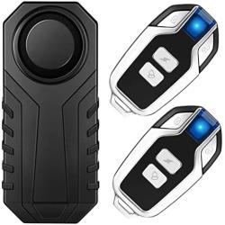 Onvian Upgraded Wireless Anti-Theft Motorcycle Bike Alarm Waterproof Bicycle Security Alarm Vibration Sensor with 2 Remotes, 113dB Loud