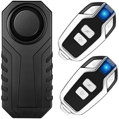 Onvian Upgraded Wireless Anti-Theft Motorcycle Bike Alarm Waterproof Bicycle Security Alarm Vibration Sensor with 2 Remotes, 113dB Loud