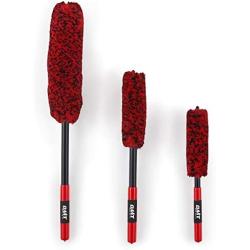 Orion Motor Tech 3pc Car Wheel Rim Cleaning Brush Set | Cleaning Kit for Bike Truck and Car Wheel Hubs and Tires | 3 Brush Wheel Cleaning Set for Car Detailing with 8