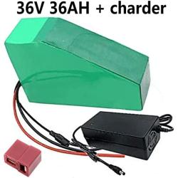 Jieoto Electric Bicycle Lithium Battery 36V 36AH E-Bike Battery Lithium Pack Rechargeable Bike Battery with Charger and BMS, for Electric Bicycle 200W ~ 800W Motor