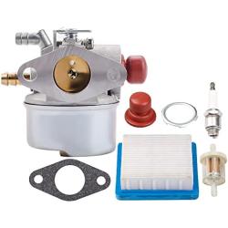 Venseri 640004 OHH55 OHH60 Carburetor with Primer Bulb Air Filter Tune Up Kit for Tecumseh OHH45 OHH50 OHH55 OHH60 OHH65 Engine Lawn Mower 640014 640025 640117B