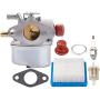 Venseri 640004 OHH55 OHH60 Carburetor with Primer Bulb Air Filter Tune Up Kit for Tecumseh OHH45 OHH50 OHH55 OHH60 OHH65 Engine Lawn Mower 640014 640025 640117B