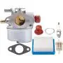 Venseri 640004 OHH55 OHH60 Carburetor with Primer Bulb Air Filter Tune Up Kit for Tecumseh OHH45 OHH50 OHH55 OHH60 OHH65 Engine Lawn Mower 640014 640025 640117B