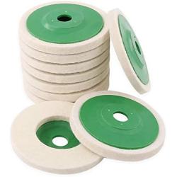 Hilitchi 10 Pcs 4 100mm Wool Polishing Wheel Buffer Pads Felt Polishing Wheel Disc