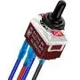 DaierTek Waterproof Reverse Polarity Toggle Switch 12V 30A DC Motor Control RV Power Jack Switch Momentary (ON)-Off-(ON) DPDT 3 Position 4PIN Wired
