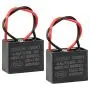 BEEYUIHF CBB61 Fan Capacitor 4.5UF 450V AC 50/60Hz 2 Wire for Fan/Ceiling Fan Motor Start Run Capacitance(Pack of 2Pcs)