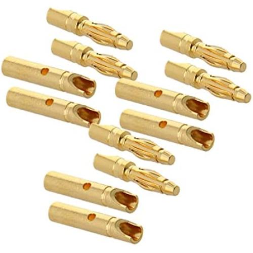 Heyiarbeit 6 Pairs 2mm Bullet Connector Gold Plated Banana Plug Male Female Connector Adapter for RC Lipo Battery ESC Motors