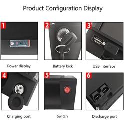 48V 20Ah Rear Mount E-Bike Lithium Ion Battery, Multiple Intelligent Security Protection, Bike Conversion Kit for 250-1000W Motors