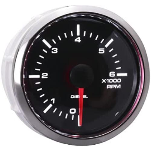Tachoélectrocompteur Universel 6000 TR/min – Black Dial – Chrome Bezel – Pour Alternateur Diesel Voiture & Camion – Écran Blanc et Jaune LED – 52mm (2-1/16”) Tachoélectrocompteur Universel 6000 TR/min – Black Dial – Chrome Bezel – Pour Alternateur Diesel Voiture & Camion – Écran Blanc et Jaune LED – 52mm (2-1/16”)