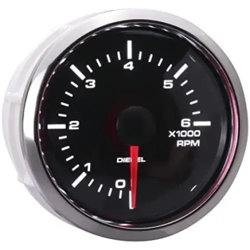 MOTOR METER RACING 6000 RPM Universal Electronic Tachometer Tacho Gauge Meter - 2-1/16