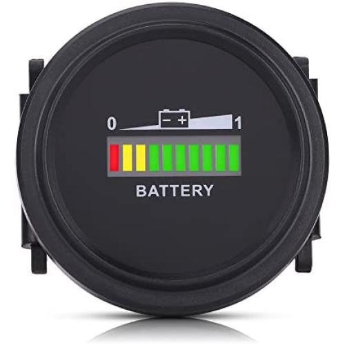 Estink 12V/24V/36V/48V/72V Cart Battery Indicator, Round Status Indicator for Cart