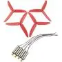 Upgraded Propellers Three Blades Main Blade Propeller Motors with Metal Gears for Hubsan H502E H502S Drone Replacement CCW CW RC Quadcopter Spare Parts Set (Red)