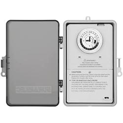 Suraielec Pool Timer, 24-Hour Cycle Mechanical Timer Switch, 40 AMP, 2HP, 120, 240, 277 VAC, Outdoor Indoor Heavy Duty Pool Controller Timer Box for Pool Pump, Water Heater, Spa, Powerful Appliances