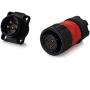 Aviation Connector M20 Plastic Female Plug + Square Male Socket Φ20mm Outdoor Waterproof IP67 Connectors with Cap Panel Mount 3 Pin Gold Plated for Industrial Device Power