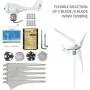 Marsrock 600w Lightning Series 12v 24v AC Small Wind Turbine Generator MPPT Controller Can Flexibly Assemble A Three-blade Or Five-blade Windmill With LED Indicator For Wind Solar Hybrid System 2m/s Low Start Speed Powerful Efficiency (35S4-600H-24D)