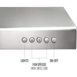 BV Range Hoods 30 Inches Under Cabinet| Double Motor and Extra High Power| Stainless Steel Kitchen Hood with LED Lights| Dishwasher Safe Baffle Filters| Ducted Kitchen Exhaust Hood (30 Inch/RH-01)