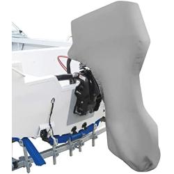 Seamander Outboard Motor Cover ,Full Motor Outboard Cover, Engines Cover Waterproof Boat Cover (Grey(600D), Fits for 60-90 HP)