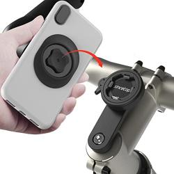Bike Phone Mount for Mountain Bicycle, Universal Aluminum Road Bike Stem Cap Cell Phone Holder, Connect Quickly Riding Clip Stand, MTB Handlebar Clamp Quick Release for iPhone Samsung Google-【2nd Gen】