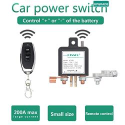 KTNNKG DC12V Remote Battery Disconnect Switch Auto On Off Kill Switch for Car, 200A Electromagnetic Solenoid Valve Terminal