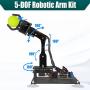 Gitsee 5-DOF 5Axis Robotic Arm Kit, Robot Building Kit Compatible with Arduino IDE, Programmable DIY Coding STEM OLED Display Processing Code and Online Tutorials, GEADA031