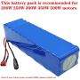 Jieoto 48V 10AH E-Bike Lithium-Ion Battery 10000mAh Electric Bicycle Lithium Battery Pack with 20A BMS and 54.6V 2A Charger Fits for 200W 250W 350W 500W Bike Motors