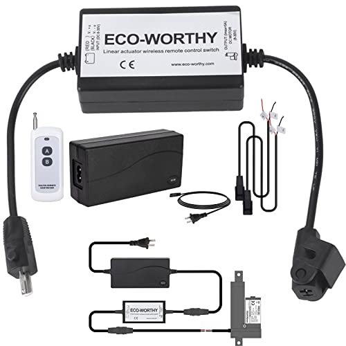 DC HOUSE Linear Actuator Controller for Linear Motion Actuators DC Motor 12 Remote Motor Control Switch Kit 5A with 12V ACDC Adapter Power Supply,5A Black+Adapter