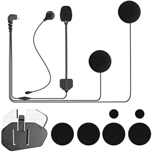 R1 Plus Microphone Speaker Clip FreedConn Accessories R1Plus/R1 Pro Motorcycle Camera Intercom Helmet Mount Headset Headphone Boom and Boomless Microphone Glue Base Sticker Clip Set