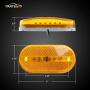 Partsam Led RV Camper Tail Light Kit, 14xAmber/Red 2x4 Oblong Led Marker Lights 6 Diodes + Red Surface Mount Lights Stop/Turn/Tail with License Light for RV Trailer Camper, 5th Wheel Motorhome