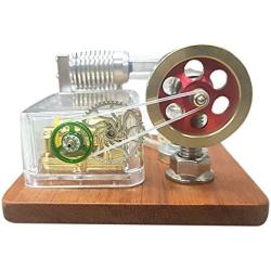 Teerwere Stirling Engine Motor DIY Metal Single Cylinder Stirling Engine Model Power Generator Micro External Combustion Engine Stem Model (Color : Silver, Size : One Size)
