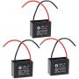 uxcell Ceiling Fan Capacitor CBB61 7uF 450V AC 2 Wires Metallized Polypropylene Film Capacitor 43x32x23mm for Electric Fan Pump Motor Generator 3Pcs