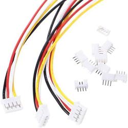 20 Sets Jst 2.0 Ph 4 Pin Connector Plug, Include 10 Sets Mini 4 Pin Jst Ph2.0 Connector Plug Female with 150mm Cable Wire & 10 Piece Male Micro Jst Ph2.0mm 4Pin Connector Plug